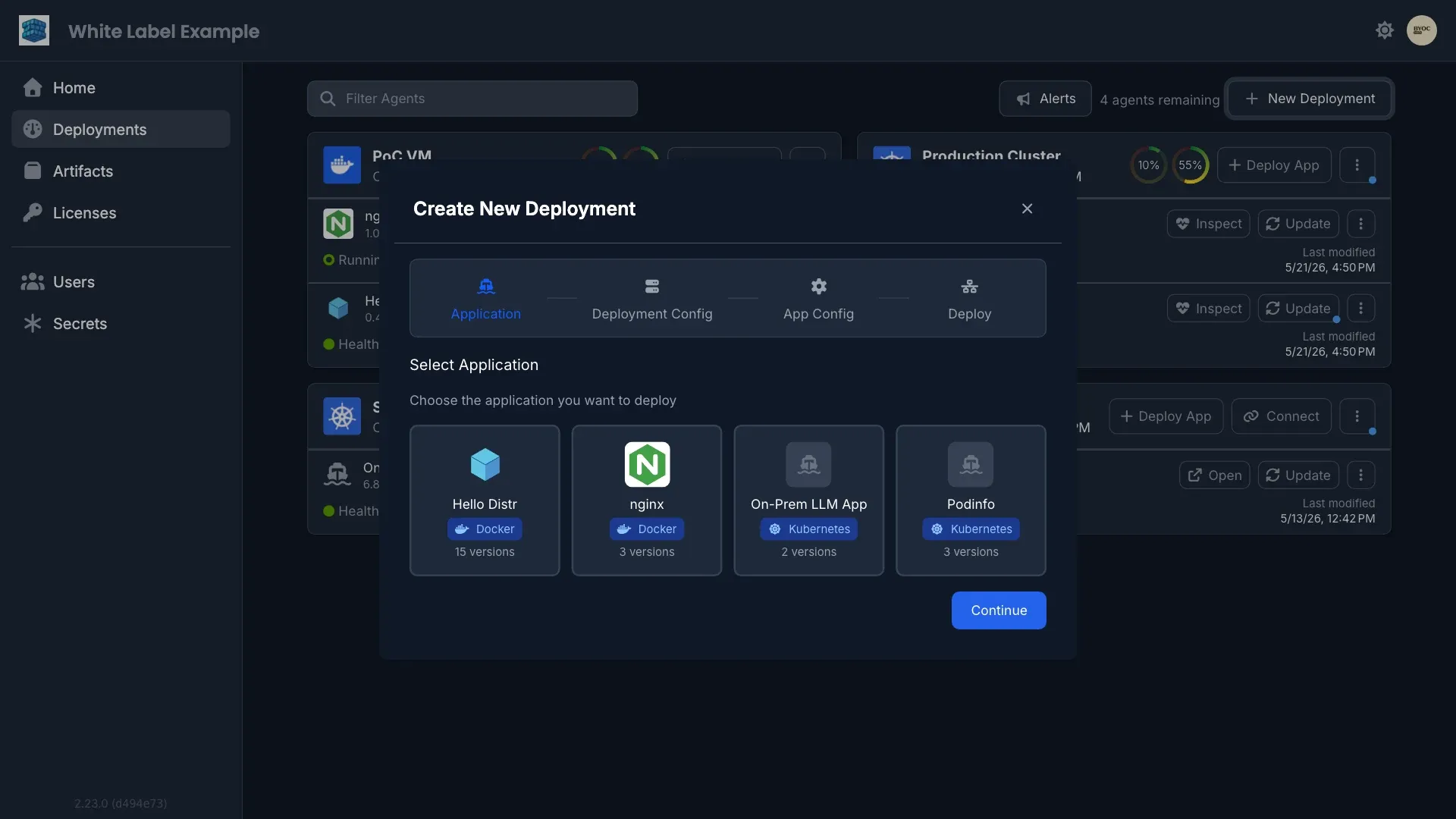 Distr customer portal for self-hosted deployments