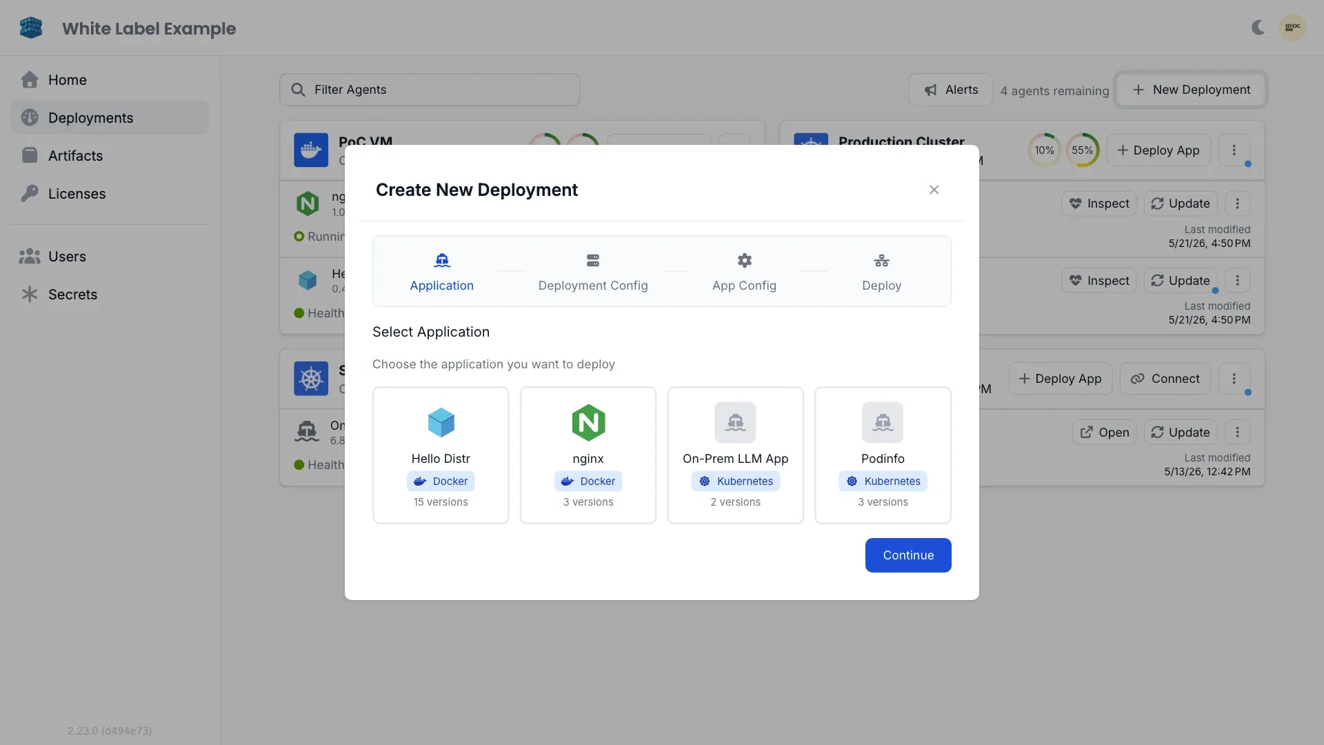 Distr customer portal for self-hosted deployments